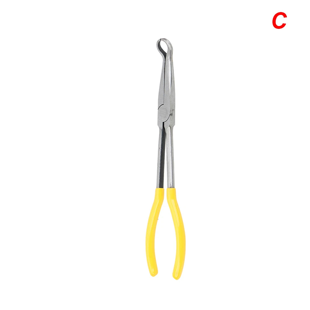 DIY Extra Long Nose Pliers Straight Bent Tip Mechanic Equipment Hand Removal Tools Spanner Clips Auto Care Kit Car Accessories