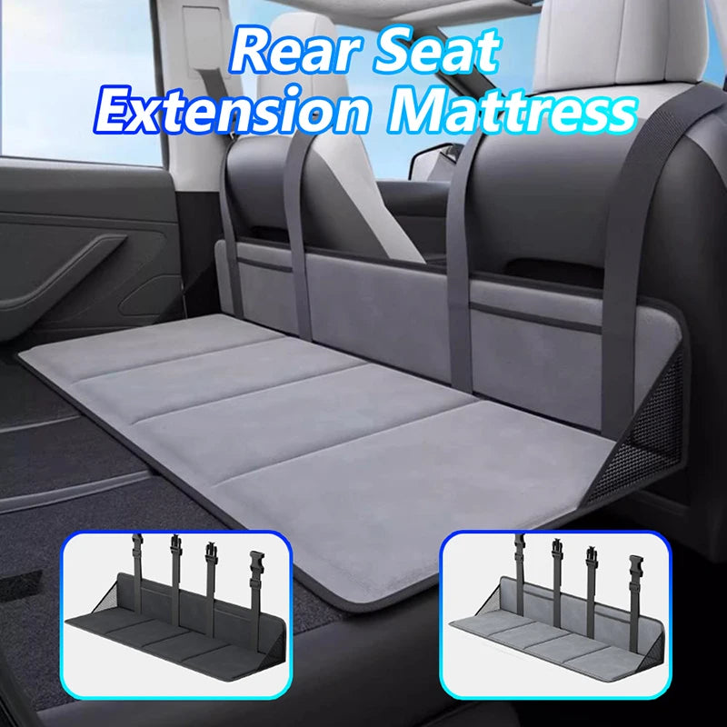Car Rear Seat Extension Mattress Suv Skin-Friendly Flannel 4-Layer Non-Inflatable Travel Bed Universal for Traveling/Camping