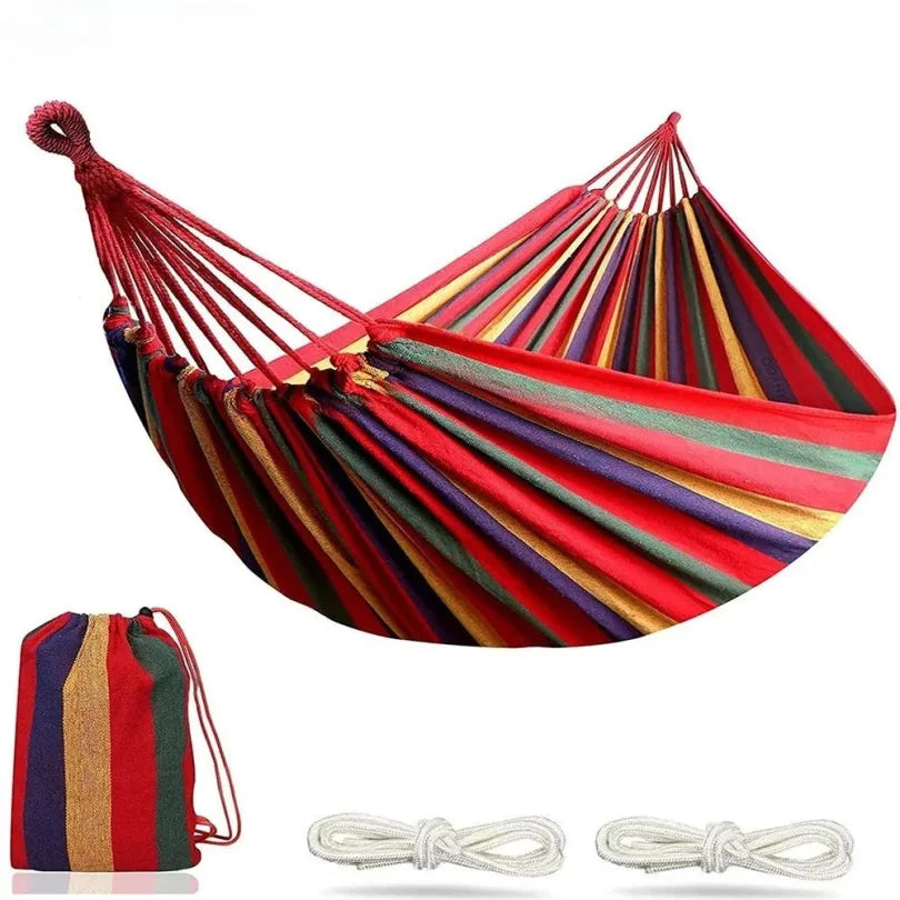 Double Hammock 2 Person Canvas Cotton Hammock with Tree Straps for Patio Garden Backyard Outdoor and Indoor Wholesale