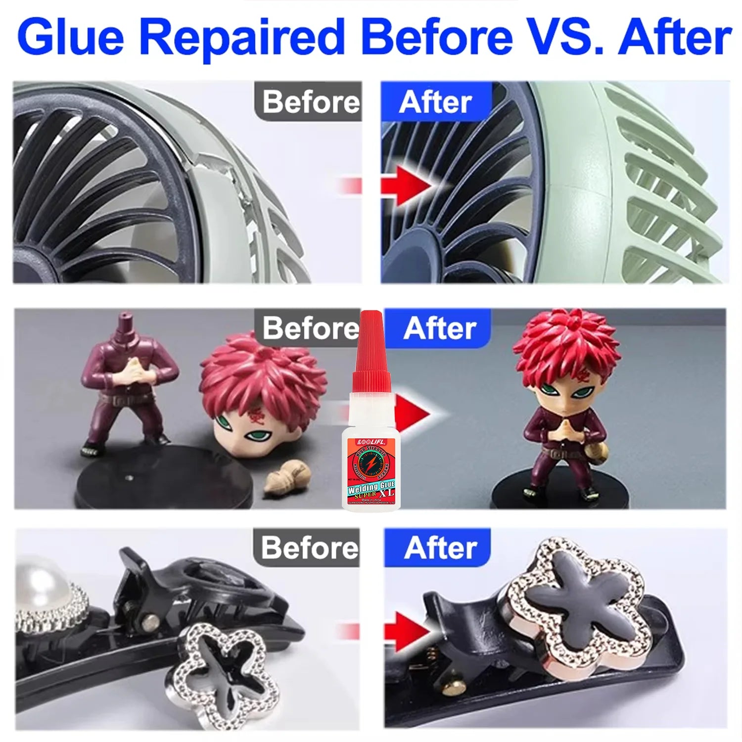 LOOLIFL High Strength Welding Oily Super Glue Universal Clear Non-Marking Repair Adhesive Instant Strong For Home Industrial Use