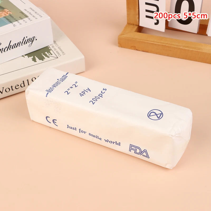 100/200PCS 4 Layers 5*5cm 10*10cm Gauze Pad Cotton First Aid Kit Emergency Waterproof Wound Dressing Sterile Gauze Pad