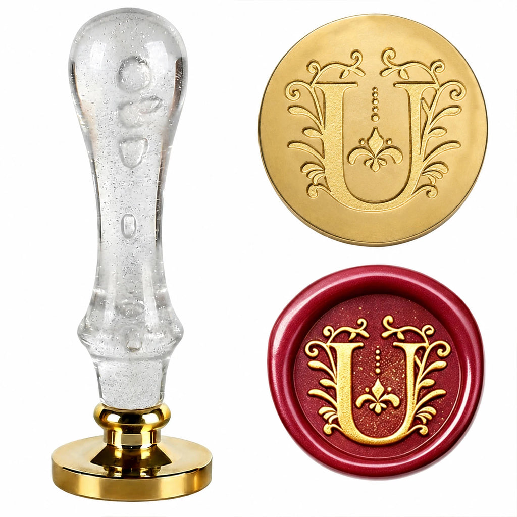 26 Letter Wax Seal Stamp,25mm Brass Head with White Bubble Handle Wax Stamp for Wedding Invitations,Birthday Cards,Envelopes