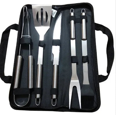 Cooking Oven Set Barbecue Grill Set for Men Women Gift Stainless Steel BBQ Grilling Combination Tools Portable Cloth Bag