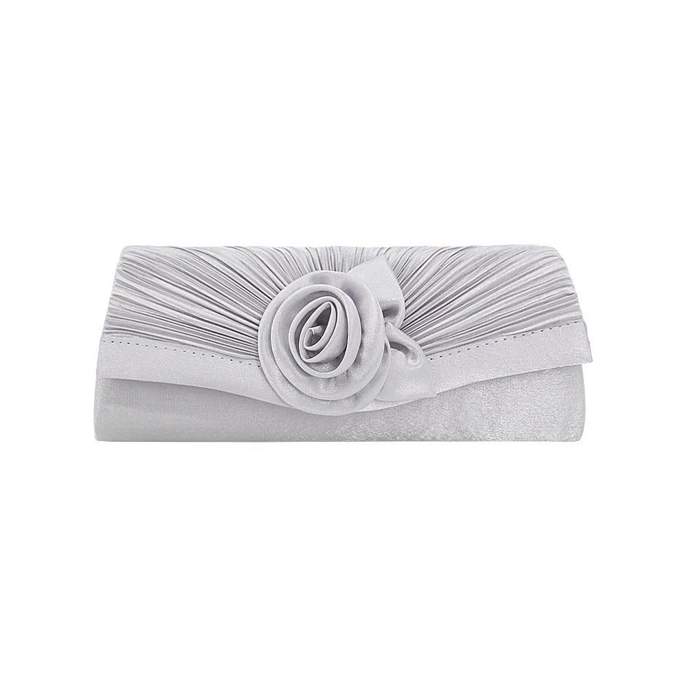 Women's Evening Bag Silk Dinner Bags Banquet Package Flower Clutch Envelope Bag Dress Party Shoulder Bag Chain Handbags Luxury