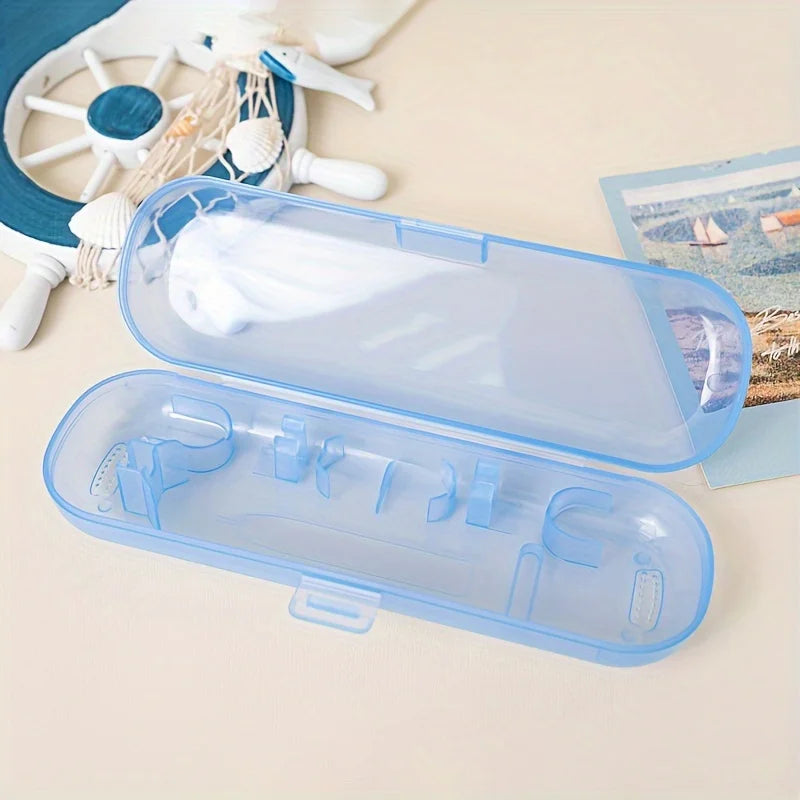 2pcs Universal Electric Toothbrush Storage Box For Oral B, Translucent Toothbrush Box For Home Travel
