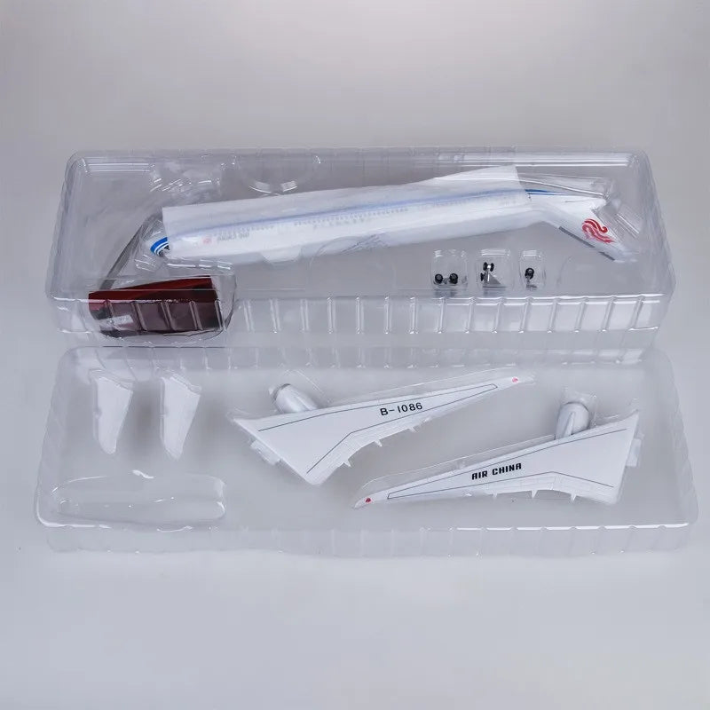 47cm Large Scale Toy Plane Air China A350 Diecast Resin Airplane Model Kit with Stand for Aviation Enthusiast Gift or Collection