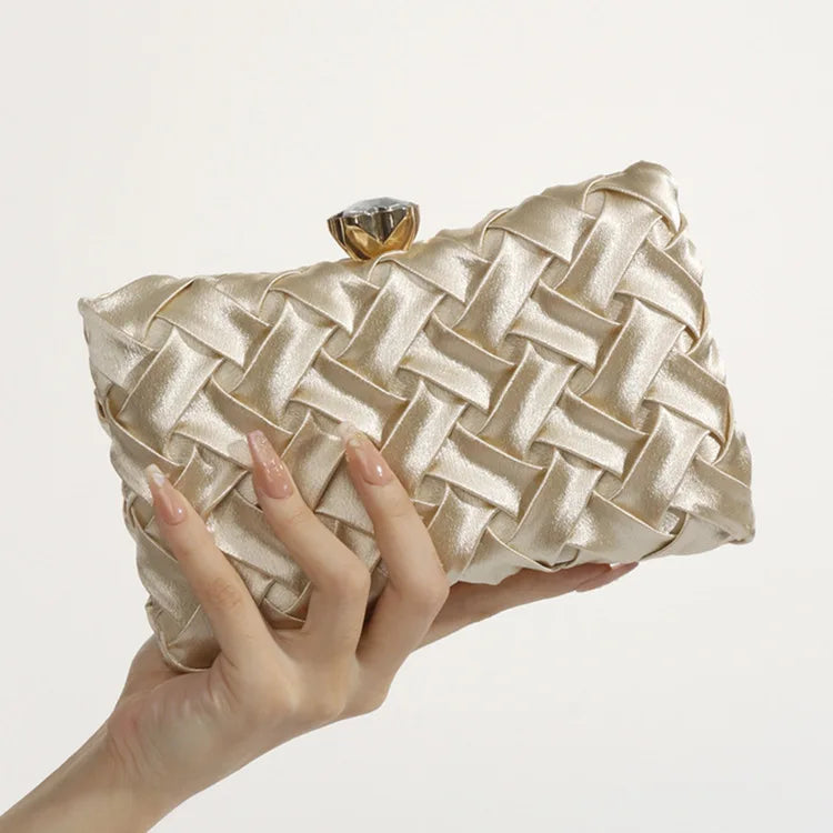 Women Evening Bags Luxury Design Party Wedding Chain Shoulder Bag Fashion Clutch Silk Handbag Purse For Cell Phone Makeups Keys