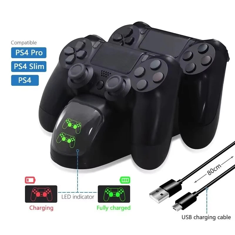 DATA FROG PS4 Charging Station Controller Charger For Wireless PS4 USB Dual Dock Station For PS4 Slim / PS4 Pro