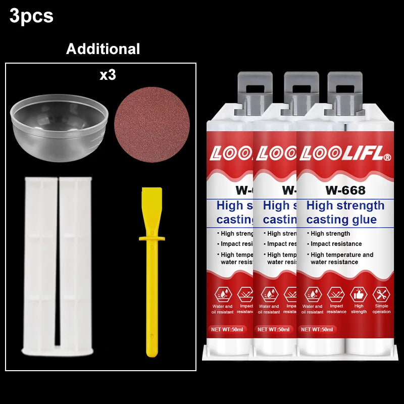 Metal Glue, Casting Glue 1.76 Ounces 2 Parts Epoxy Resin Super Welding, Welding Metal, Plastic, Steel, Ceramics, Glass Fiber Car