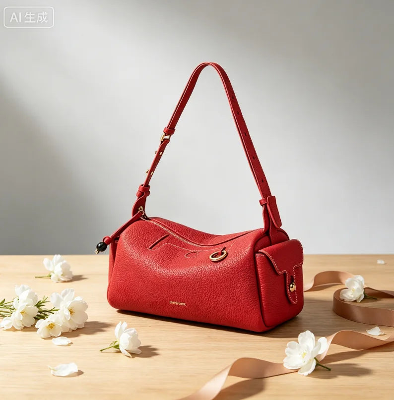 New 2026 Simplified Leather Camera Bag Crossbody Shoulder Bag Soft Simple Style High Quality Leather Goods for Daily Use Handbag