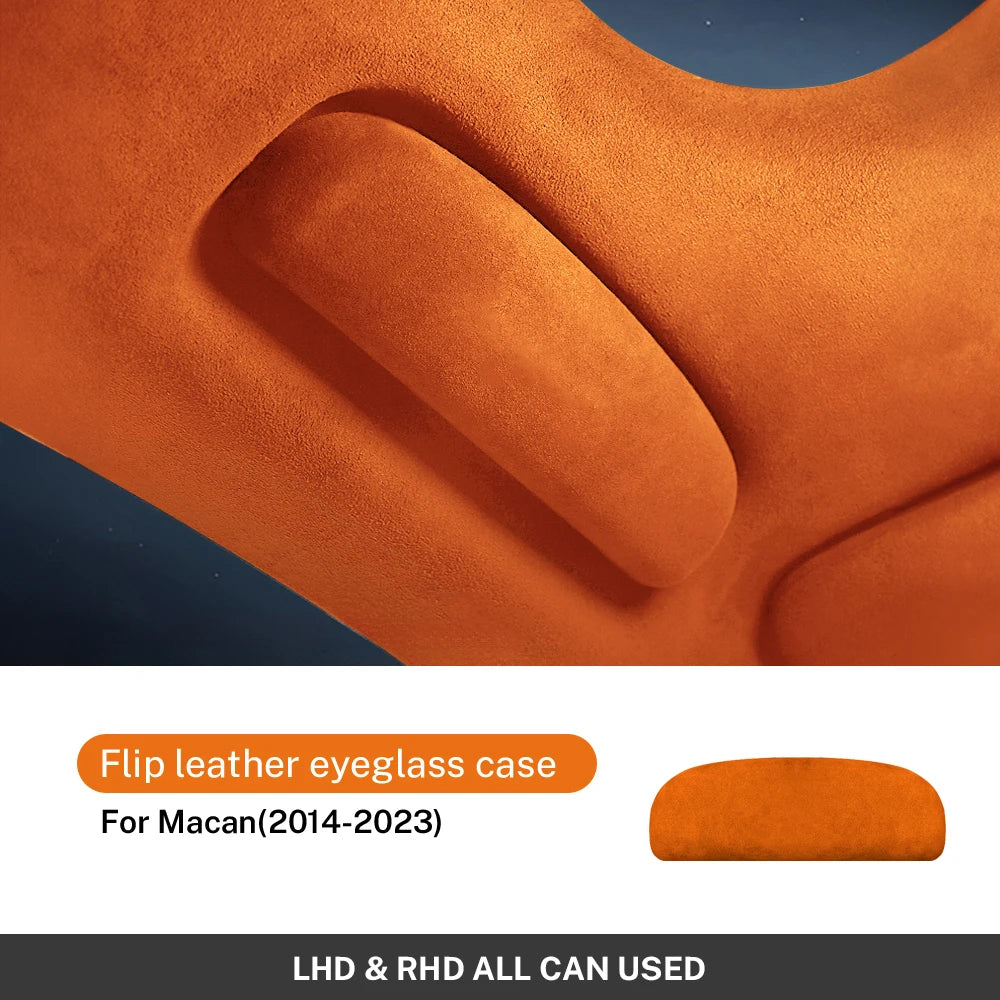 Italy Super Suede Glasses Case For Porsche Macan 2014-2023 Cayenne Panamera 2018-2023 Storage Box Sunglasses Holder Accessories
