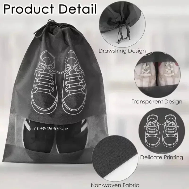1-30PCS Shoes Storage Organizer Bags Non-Woven Shoe Dust Bags Portable Travel Shoe Bag Shoes Storage Packing Pouch Organizers