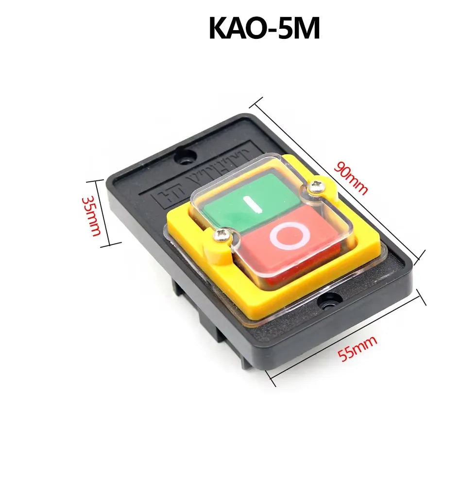 KAO-5H KAO-5M KAO-5MX 10A 380V for Cutting Machine Bench drill SwitchWaterproof Push Button Switch Power On/ Off Switch KAO-5