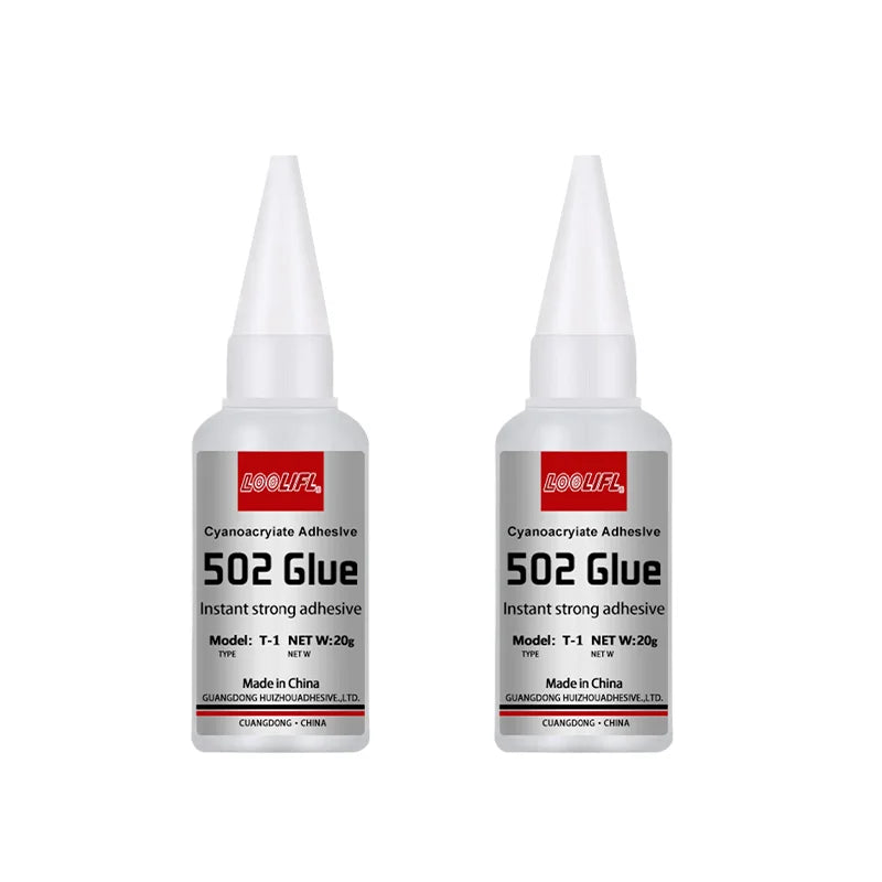 LOOLIFL 502 Super Glue Instant Quick-drying Cyanoacrylate Adhesive Leather Rubber Glass Wood Metal Strong Bond Liquid Glue Tool