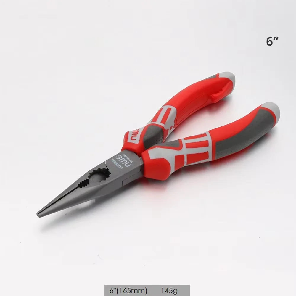 6-8 Inch Cr-V Steel Wire Pliers Wire Cutter Sharp Nose Pliers Diagonal Nose Pliers Industrial Grade Hand Tools for Electricians