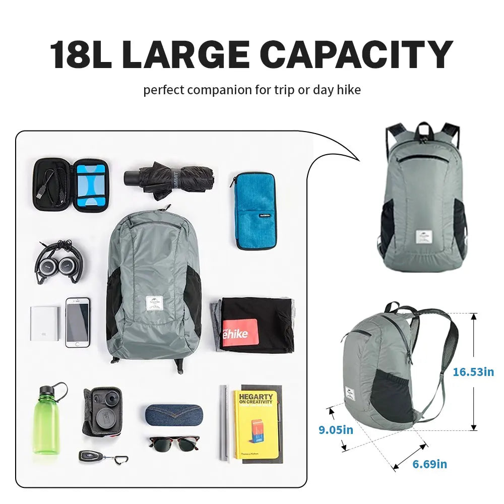Naturehike 18L Hiking Backpack Ultralight Foldable Waterproof Travel Bags For Men Outdoor Portable Woman Camping Small Backpack