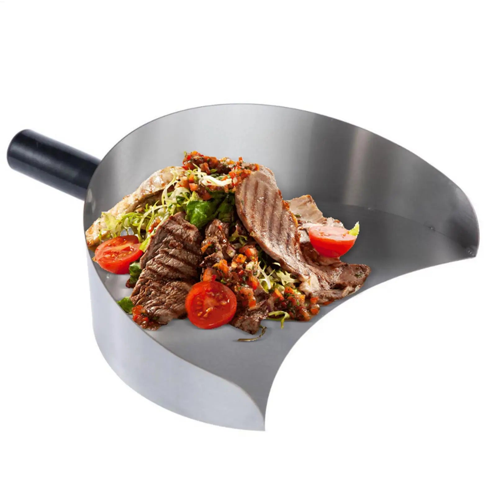 Handheld Kebab Doner Shove Rotisserie Catch Pan Meat Catcher Stainless Steel Rotisserie Meat Shovel Non-Stick Pans for Barbecue