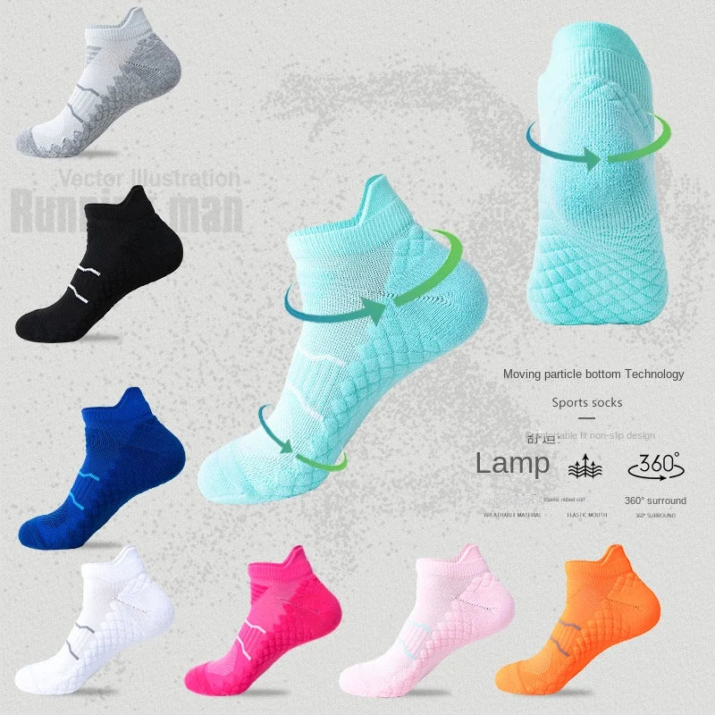 Women's sports socks, badminton socks, moisture-wicking massage socks, running socks, breathable, odor-resistant, shock-absorbin
