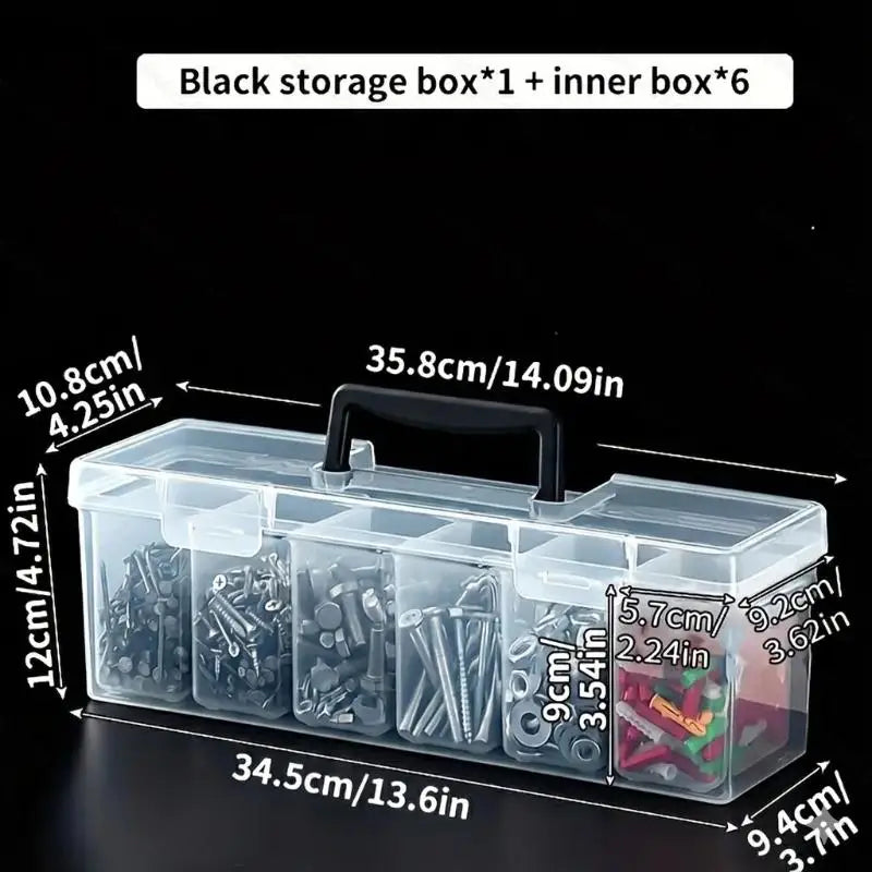 1/7pcs Tool Parts Storage Box Set Multi-Compartment Tool Organizer,Sorting Box For Screws,Wrenches,Hardware Accessories,and Toys