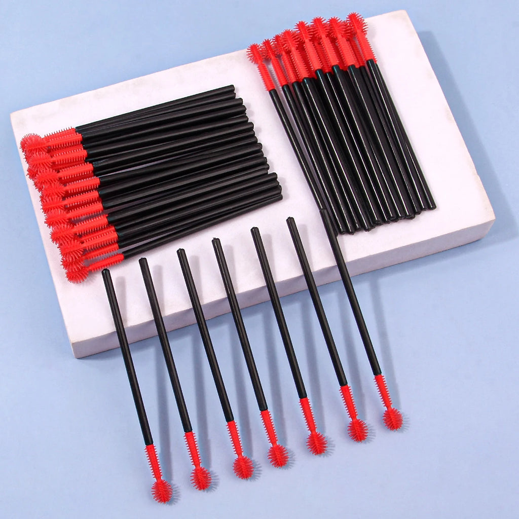50pcs Reusable Crystal Rod Eyelash Brush Eyelash Comb Eyebrow Comb Eyelash Curl Spiral Multi Purpose Portable Makeup Brush