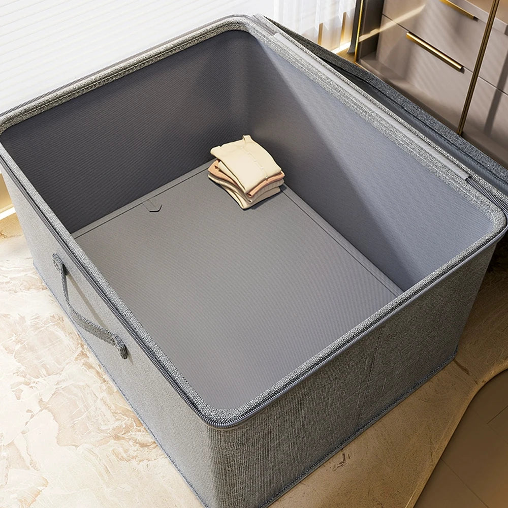 Foldable Storage Box with Lid & Zipper,Pants Jeans Storage Box,Large Capacity Drawer Organizer Box Clothes Organizer for Wardrob