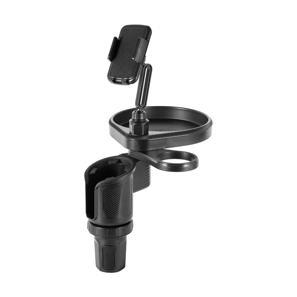 4 In 1 Car Cup Holder Expander Tray with Phone Holder Car Drink Holder 2 Cup Holders Road Trip & Car Traveling Essential Gadget
