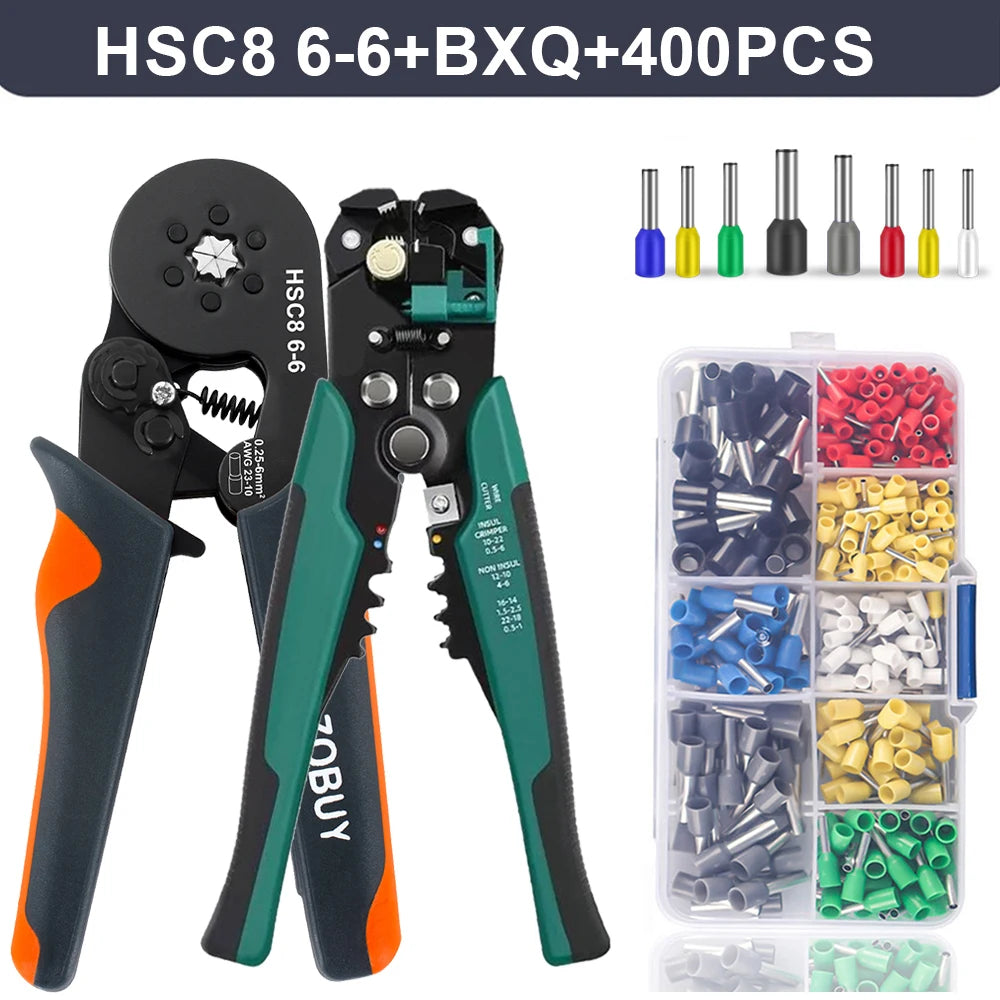 Crimper Cable Cutter Adjustable Automatic Wire Stripper Multifunctional Stripping Crimping Pliers Terminal Hand Tool