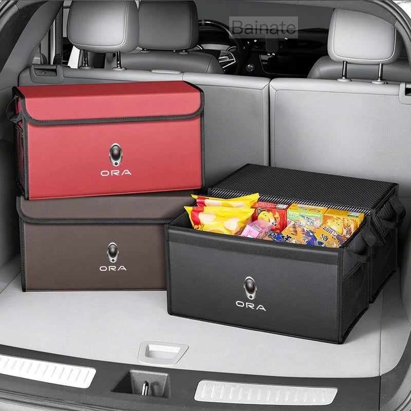 Car Trunk Foldable Storage Box For Gwm Ora Good Cat Gt Iq R1 07 R2 2025 2026 Multi-Functional Auto Interior Storage Accessories