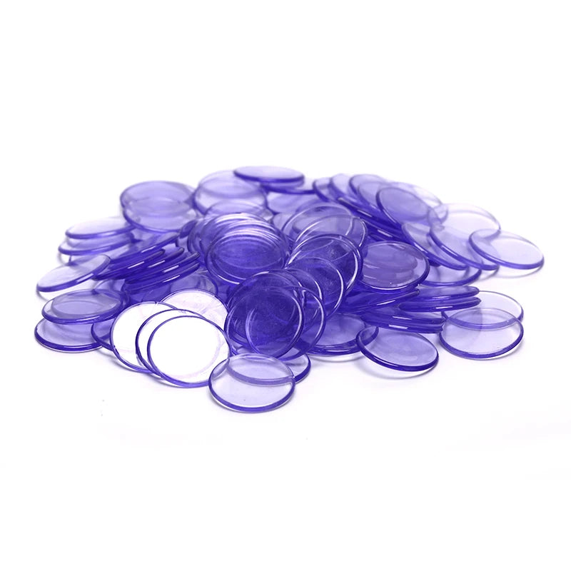 100pcs 19mm Poker Chips Count Bingo Chips Bingo Game Cards Plastic for Games