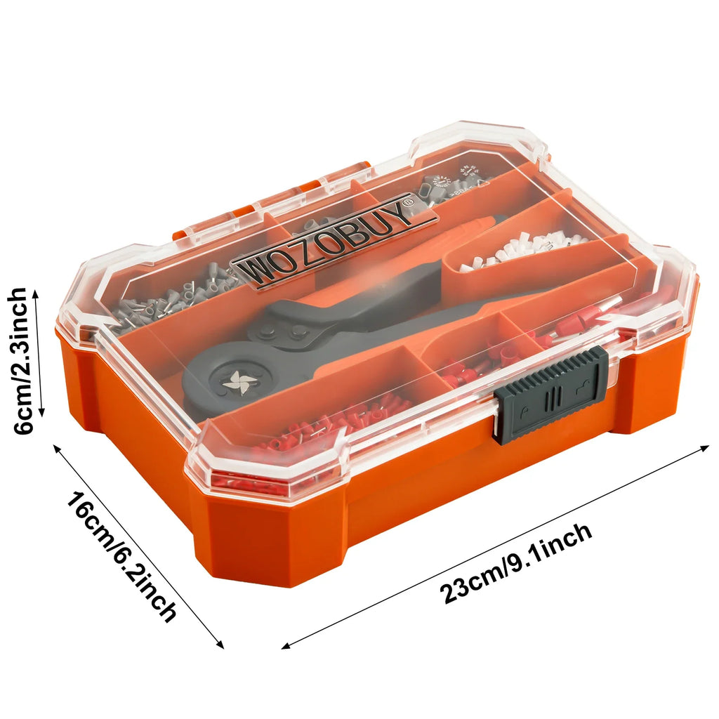 Ferrule Crimping Tool Kit , Ratchet Pliers  with Wire End Ferrule Terminals, Quadrilateral Wire Crimp Pliers with Crimp