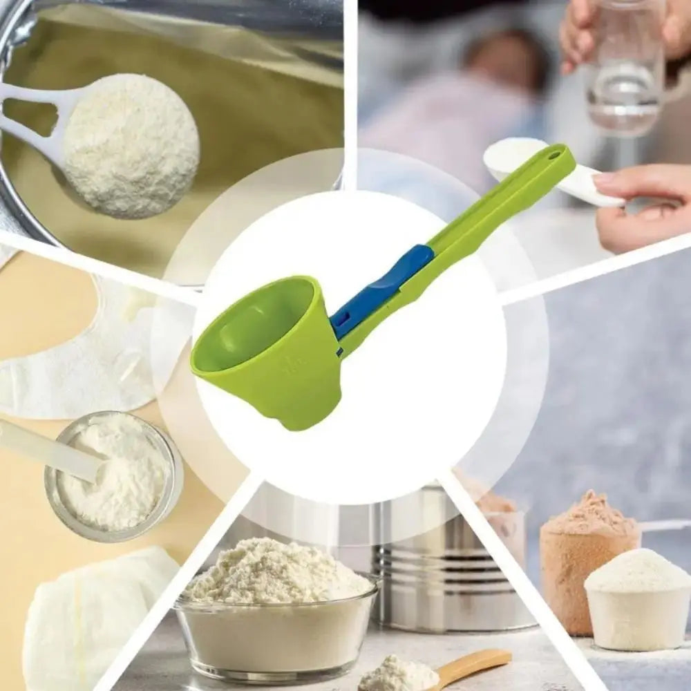 Creative Flling Coffee Scoop Funnel Plastic Reusable Sliding Scoop Funnel 2 in 1 Sliding Design Measuring Spoon Kitchen Gadgets
