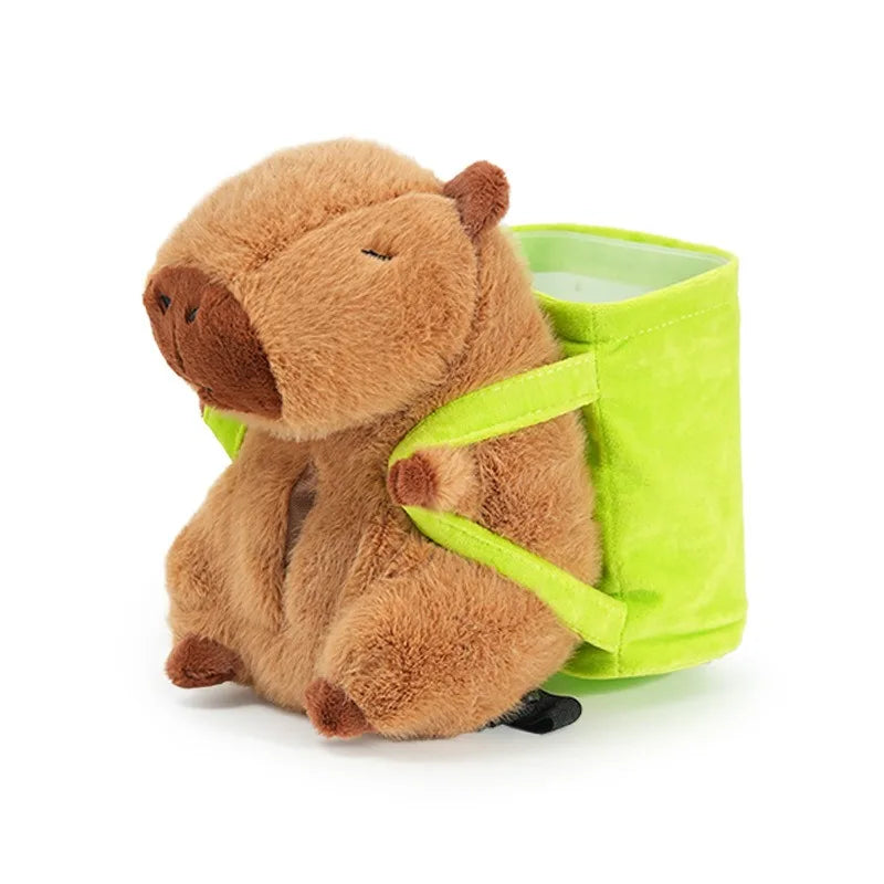 Car Tissue Boxes Capybara Plush Trash Bins Cute Interior Trash Car Storage Bucket Female Umbrella Key Phone Storage Box