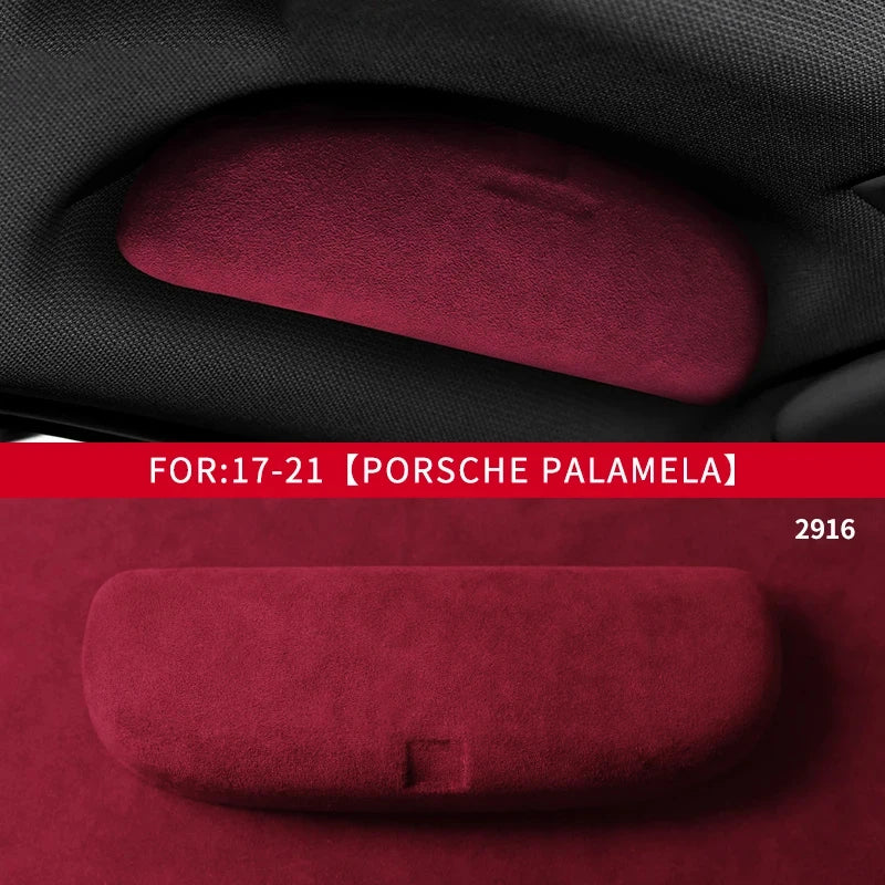 Super Suede Car Interior Refitted Roof Handle Glasses Case Sunglasses Box Storage Organizer For Porsche Palamera Cayenne Macan