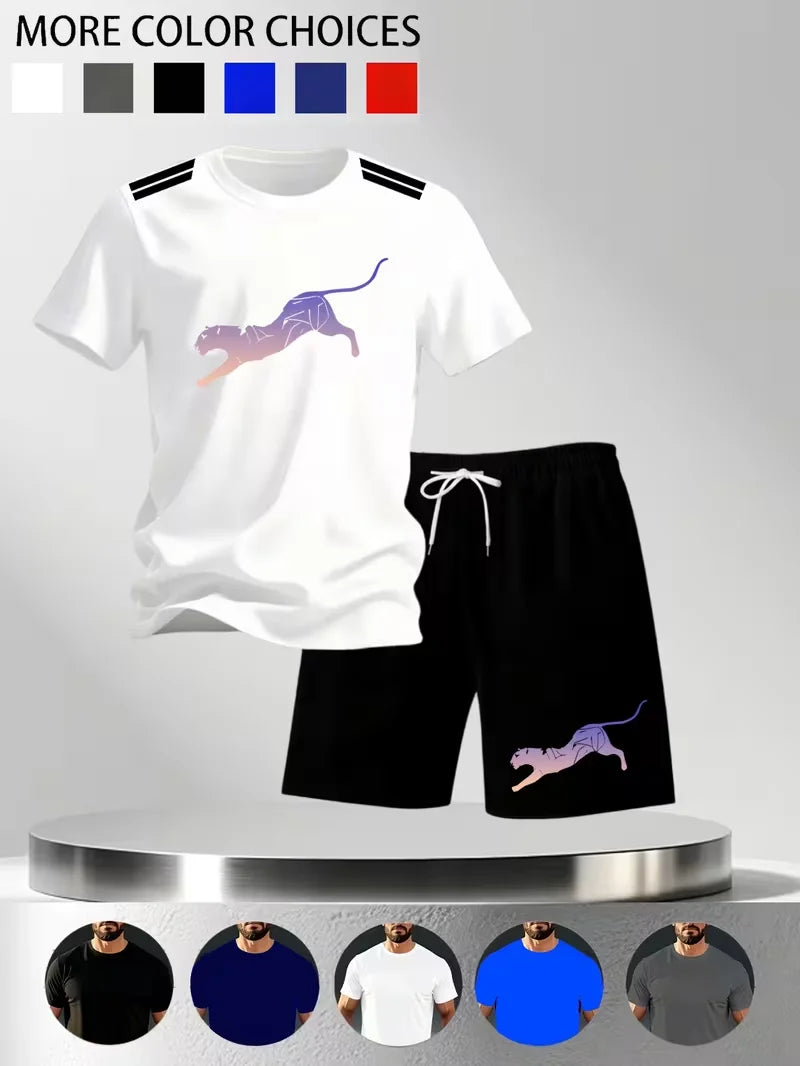 New Street Trendy Men's Summer Breathable Sportswear Short Sleeve Shorts Lightweight Quick Drying Comfortable Fashionable Sports