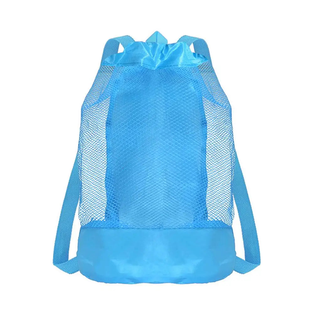 Mesh Drawstring Backpack Bag, Beach Backpack Mesh Bag for Swimming, Beach, Swim, Kids Pool Toys Storage Bag for Shell Collecting