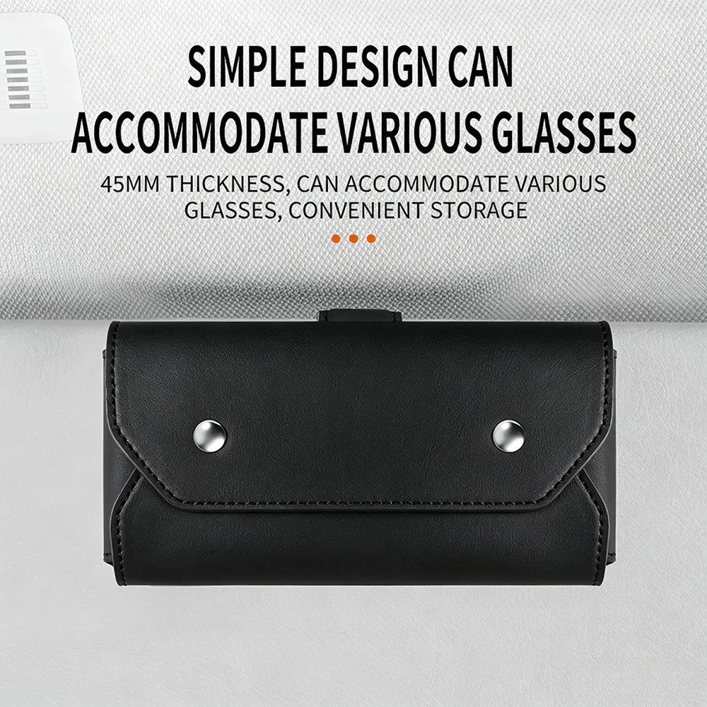 For BWM 3 7 Series X4 X5 M5 M8 Magnetic Car Sun Visor Glasses Holder Bag Wear-Resistant Auto Sunglasses Protective Box Closure