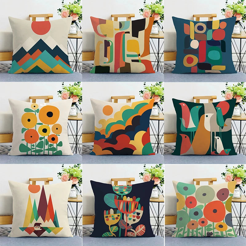 Creative Geometric Double-sided Printed pillow cover Short plush Suitable living rooms bedrooms sofas throw cushion cover