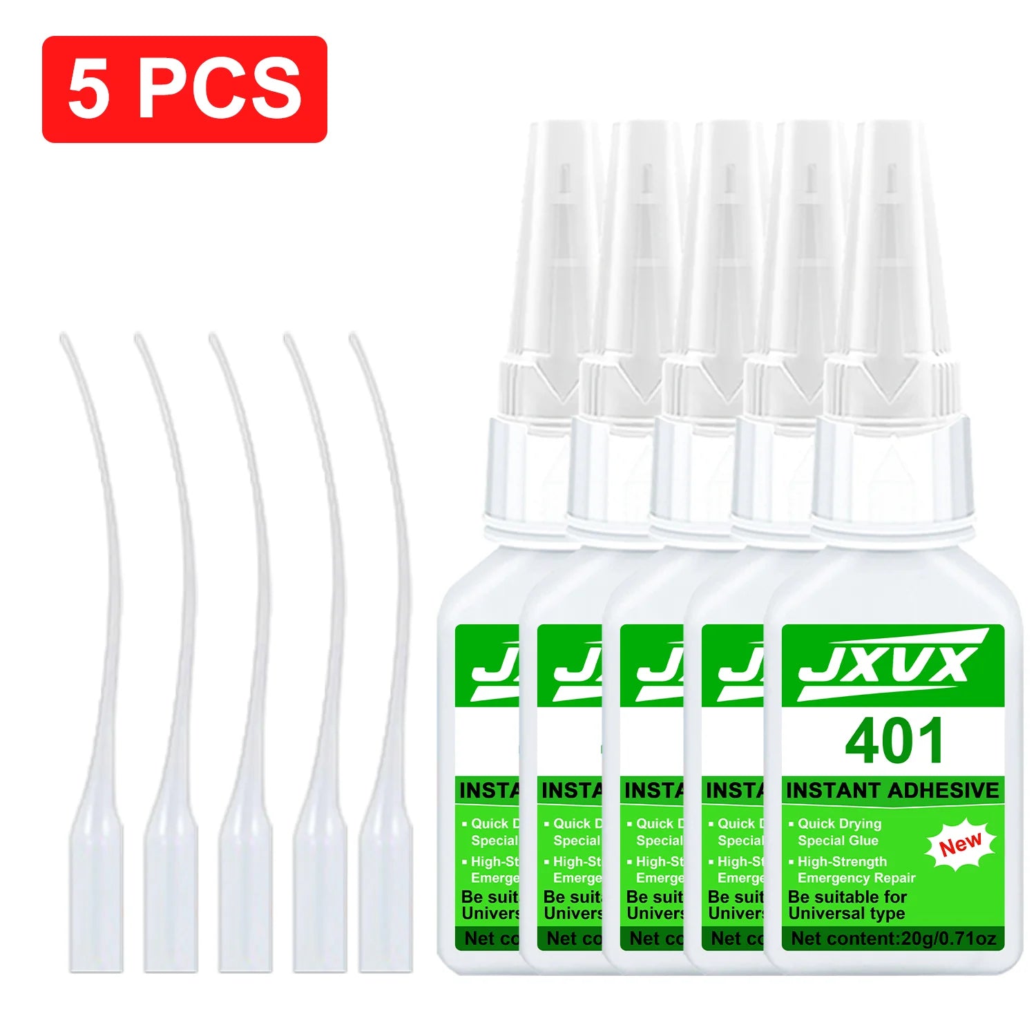 Jxvx Strong Transparent 401 Glue, Multi-Purpose Super Strong Adhesive Instant Glue Resin, Ceramic, Rubber, Shoes, Plastic Quick Repair Office Supplies Quick-Drying Waterproof Adhesive