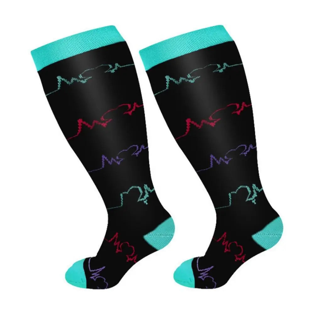 Plus Size Compression Socks Extra Wide Calf 2XL-4XL Knee High Stockings Circulation Swelling Support Soft Calves Leg Stockings