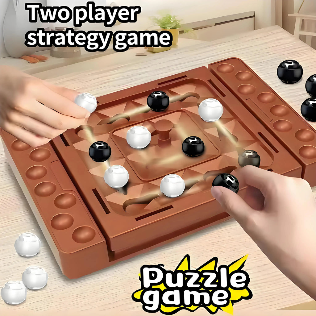 Orbital Logic Chess,One-Click Rotating Track,2 Player Strategy Board Game,Boosts Logic Thinking,Family Interactive Toy Kids Gift