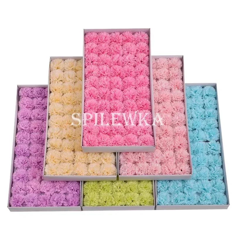 50Pcs Carnation Flowers Head for DIY Bouquet Craft-Long-Lasting Fragrant  Artificial Blooms Valentine's/Mother's Day Home Decor