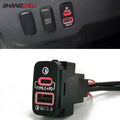 Car Red Light Dual USB TYPE-C PD Charger Adapter Phone Charger For Mitsubishi Outlander Lancer Pajero V73 V93 V97 Accessories