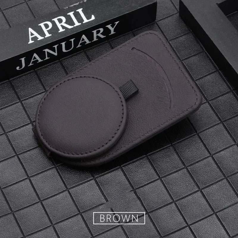 Car Sunglasses Bracket Sunshade Glasses Clip Multi functional Leather Glasses Hanger Portable Ticket Card Clip Car Accessories