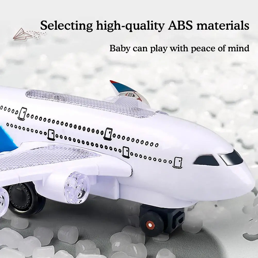 Electronic Aeroplane Toy with Music Autopilot Flash Sound Aircraft Automatic Rotation Plane t Airplane Toy