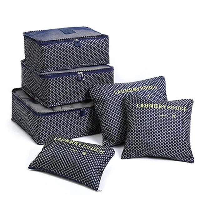 6/7 Piece Set Travel Storage Bag Large Capacity Luggage Clothes Sorting Organizer Set Suitcase Pouch Case Shoes Packing Cube Bag
