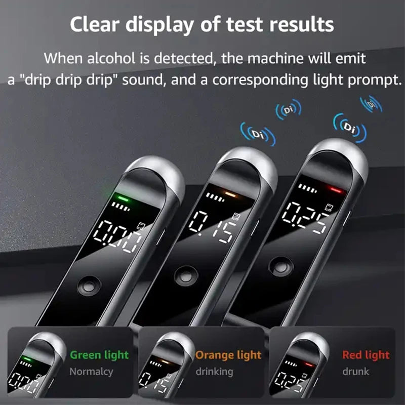Alcotester Breath Alcohol Tester Breathalyzer Alcoholimeter Digital Detector Alcotester Display accurate Breathalyzer for Driver