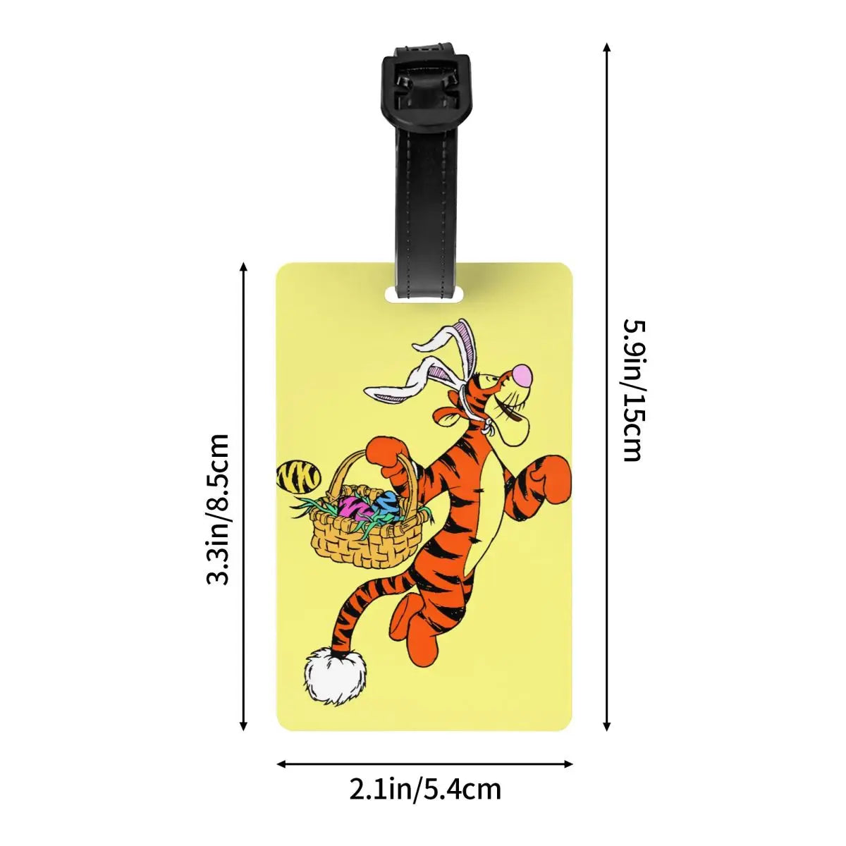 Custom My Friends Cartoon T-Tigger Pooh Luggage Tag Privacy Protection Baggage Tags Travel Bag Labels Suitcase