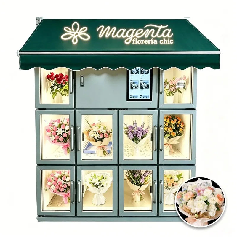 Fully Automatic Cold Flower Vending Equipment Customized 24h Continuous Operation For Indoor and Outdoor Business Sale
