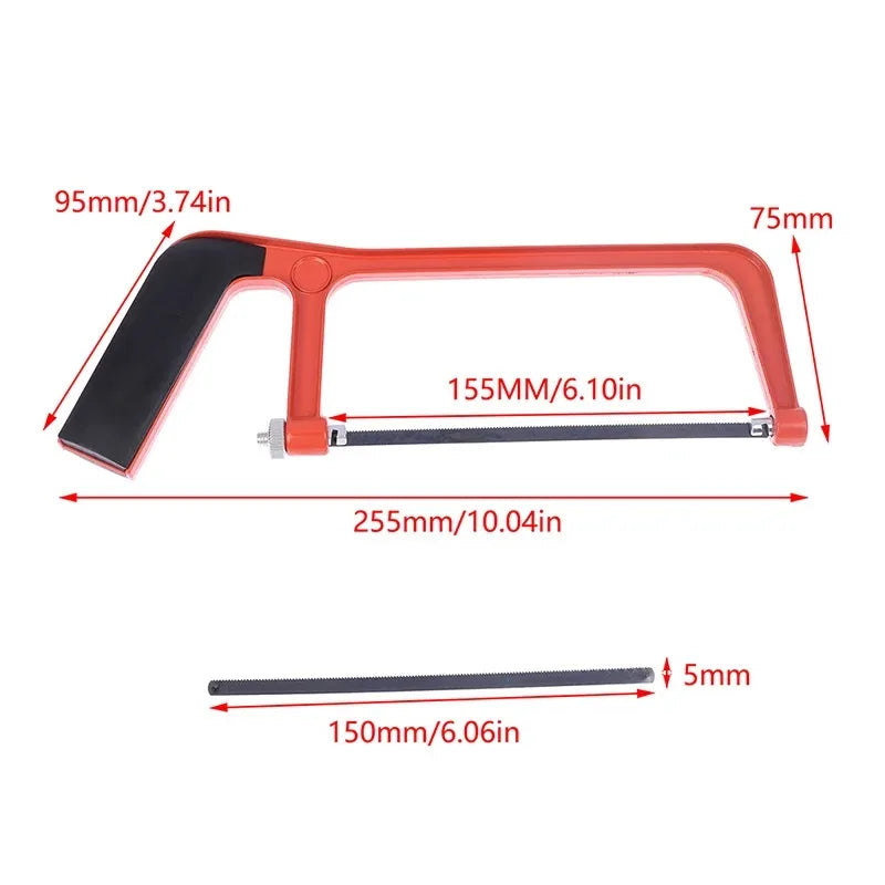 4 in 1 All-Purpose Mini Hand Saw Set, Includes Frame & 4 Blades for Cutting Wood, Metal Pipes, PVC & DIY Home Projects