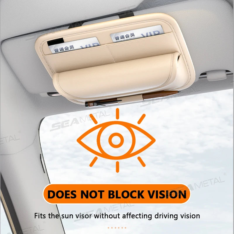 BLALION Car Sun Visor Glasses Case Premium PU Auto Sun Visor Card Organizer Wear-resistant Eyewear Protection Box Scratch-Free